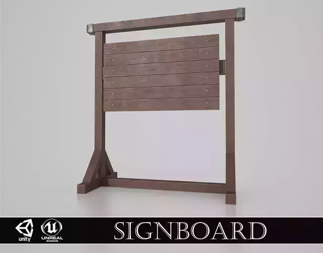 Medieval Signboard v3 Low-poly 3D model