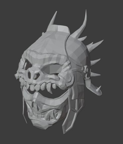 Helmet Shao Kahn MK11 - Version 7 - 3D print model_4