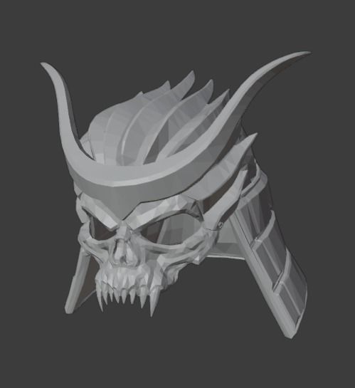 Helmet Shao Kahn MK11 - Version 13 - 3D print model_4