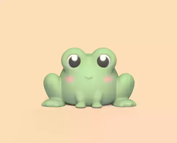 Cute Round Frog 3D print model