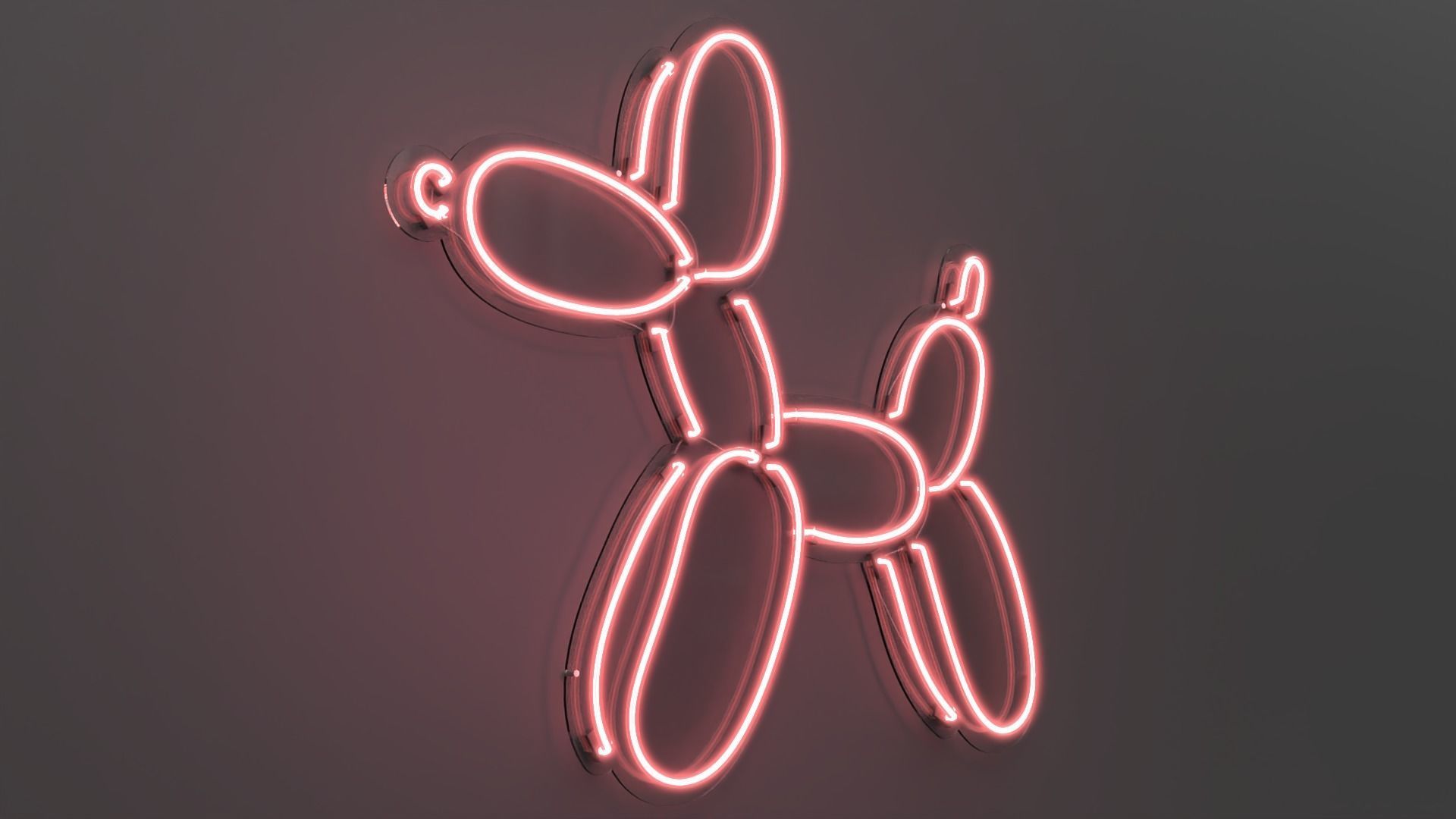 Balloon Dog - Neon Sign 3D model_2