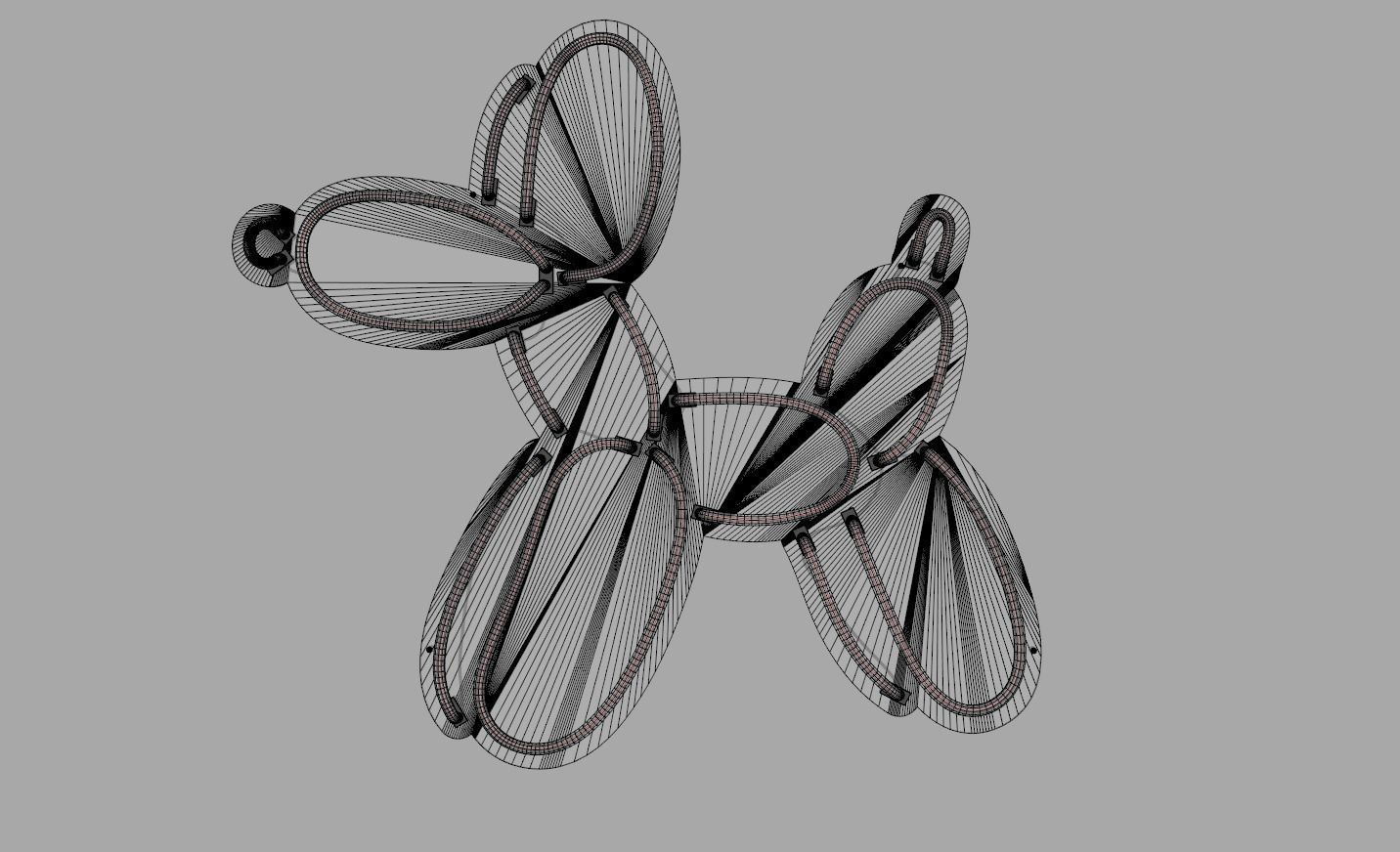 Balloon Dog - Neon Sign 3D model_6