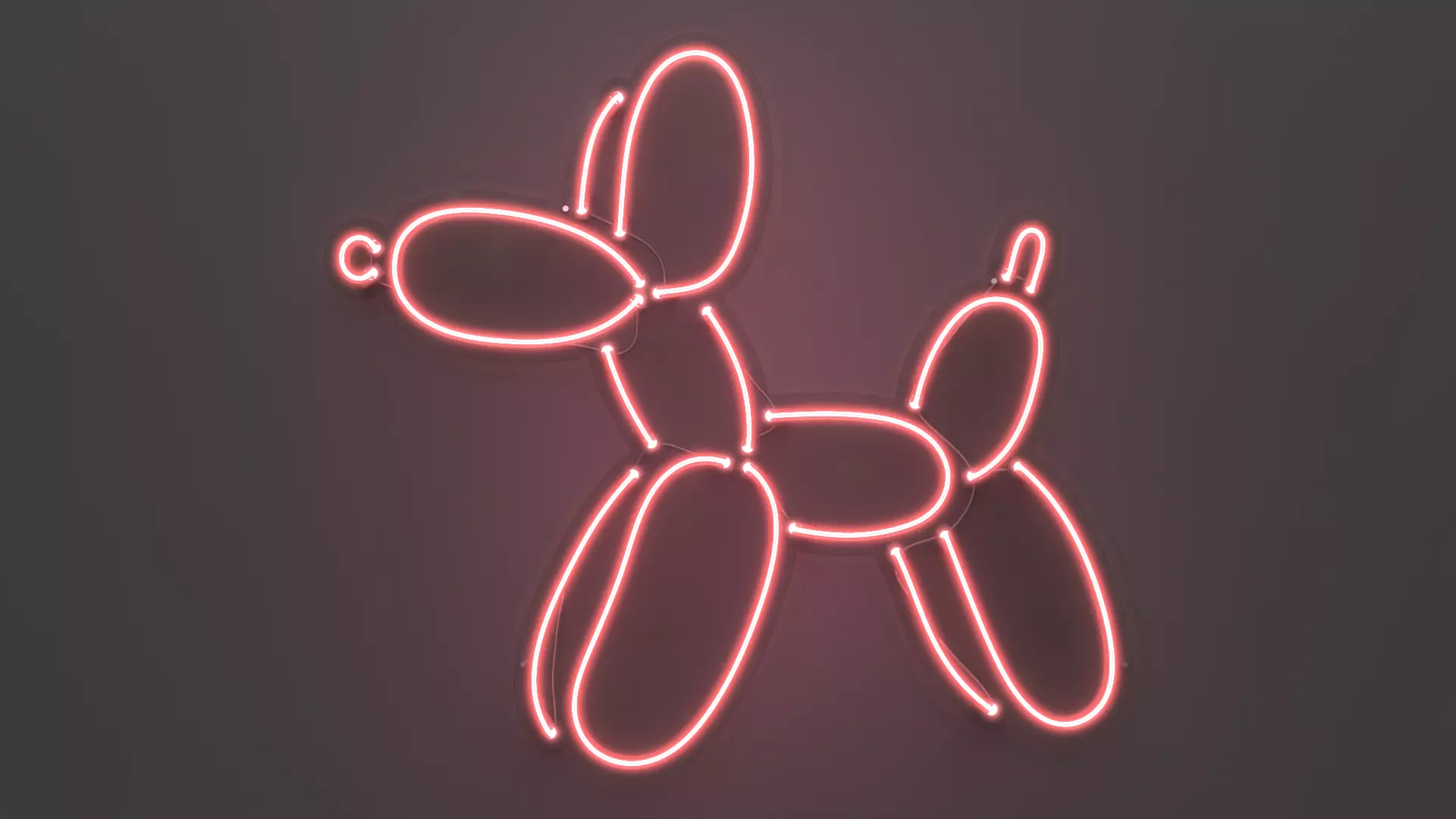 Balloon Dog - Neon Sign 3D model_0