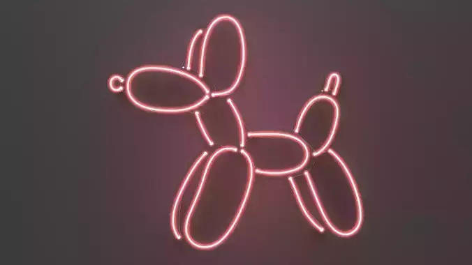 Balloon Dog - Neon Sign 3D model
