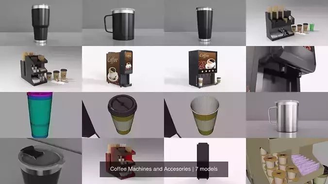 Coffee Machines and Accesories 3D Model Collection