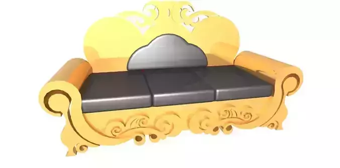 Sofa golden 3D print model