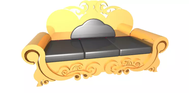Sofa golden 3D print model