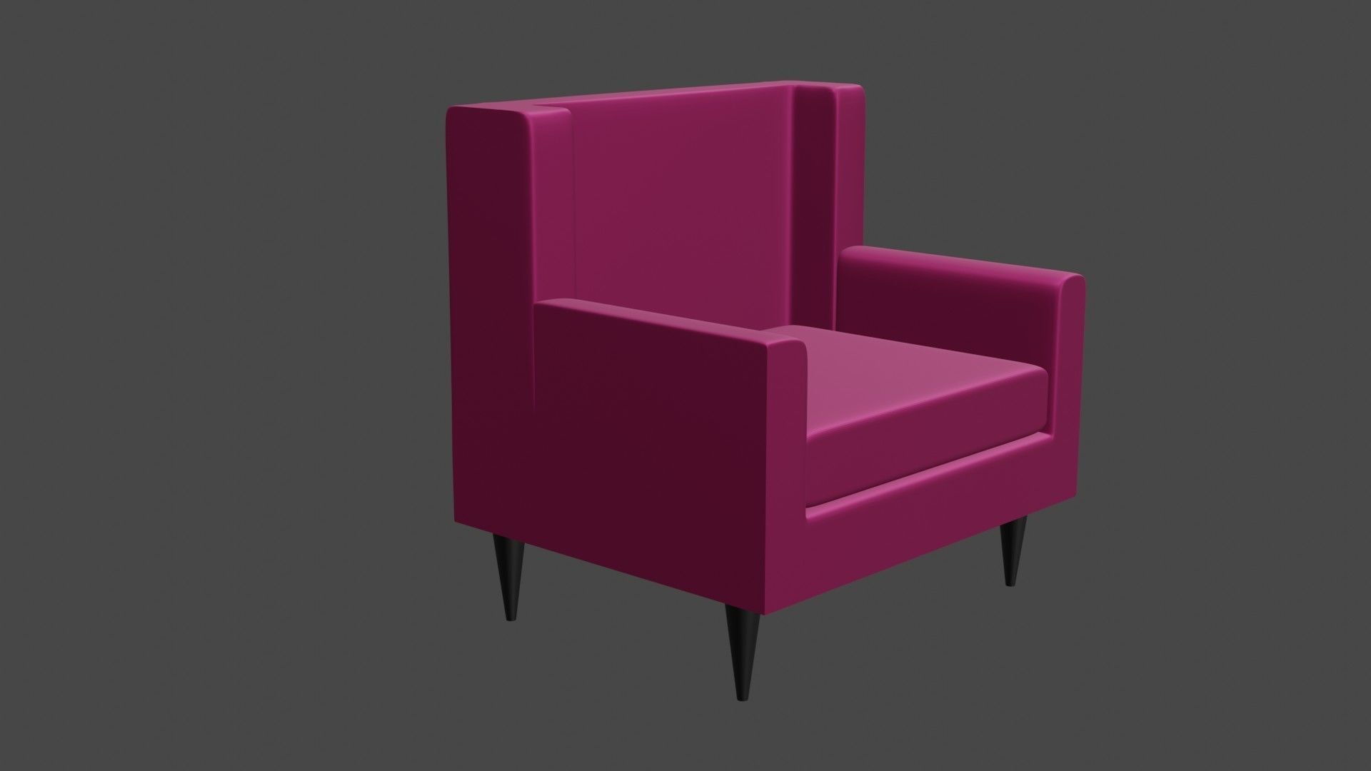 3D sofa chair Low-poly 3D model_1