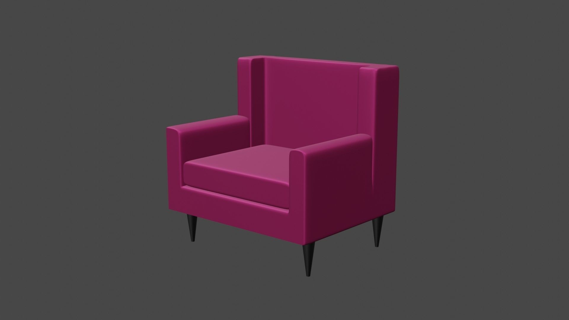 3D sofa chair Low-poly 3D model_4