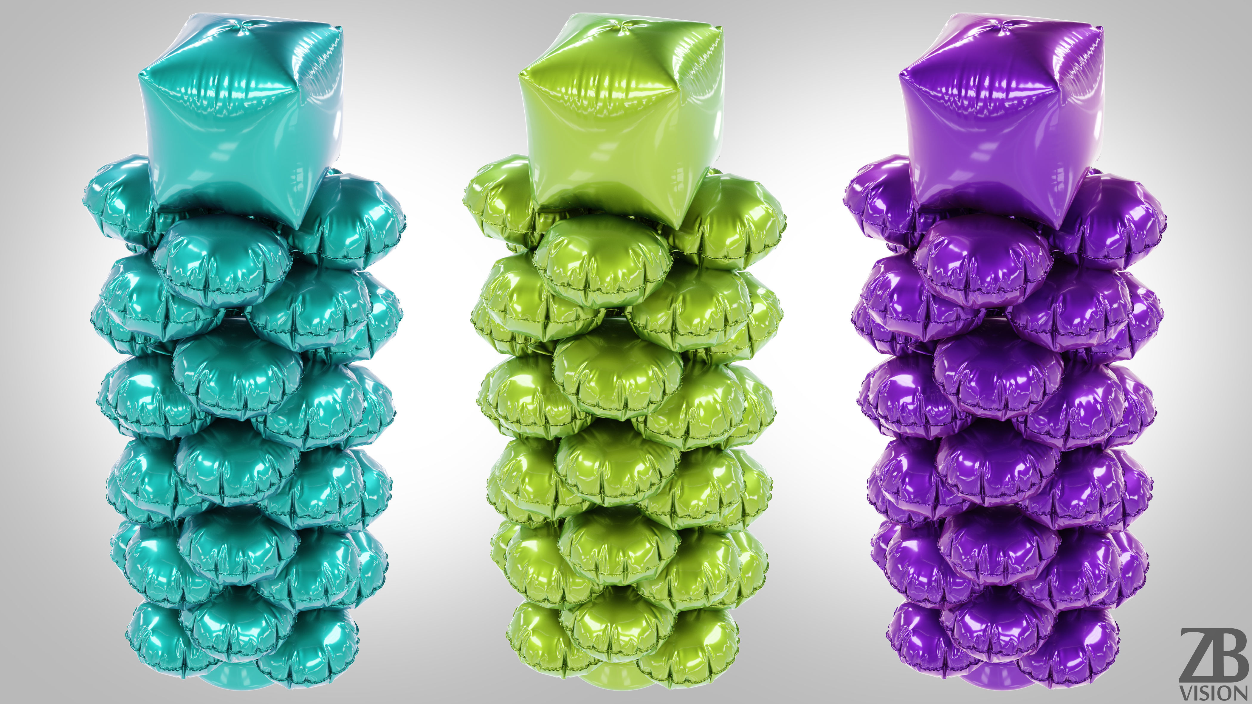 Foil Balloon 3D model_2