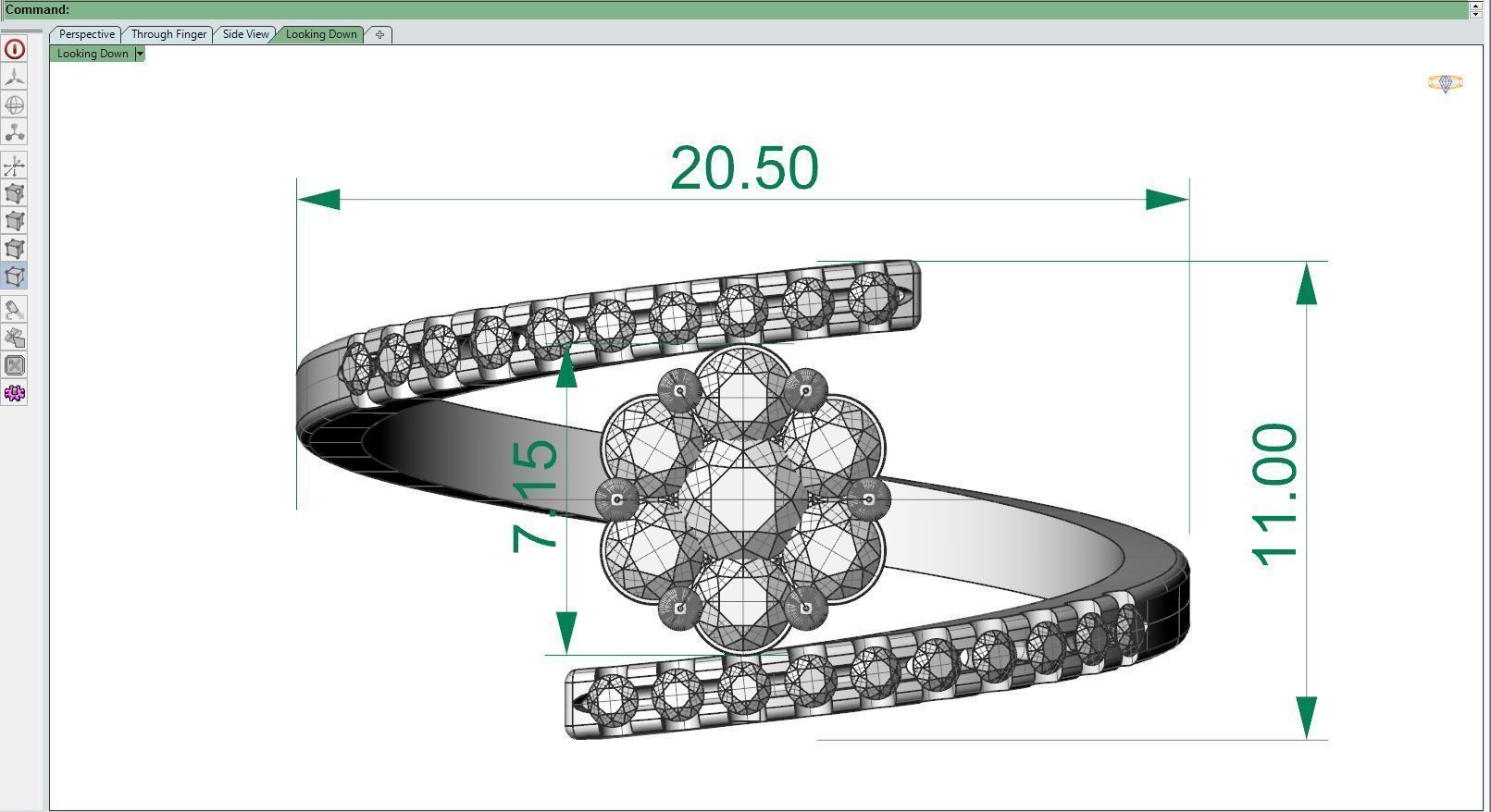 Diamond ring F1 3D print model_10