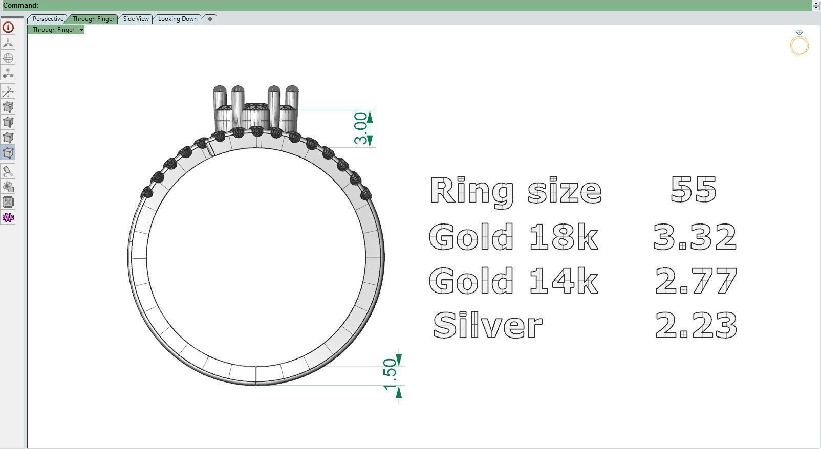 Diamond ring F1 3D print model_11