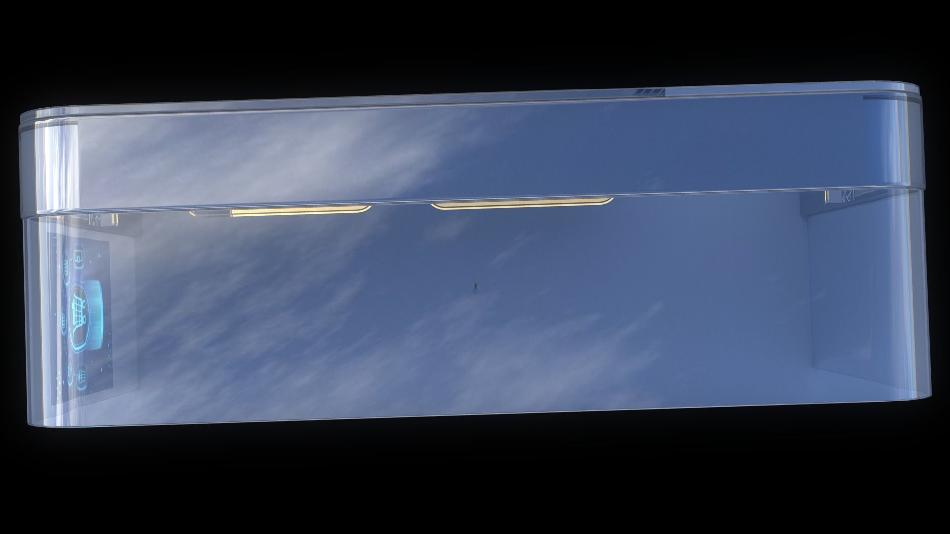 Modern Bus Stop Low-poly 3D model_10