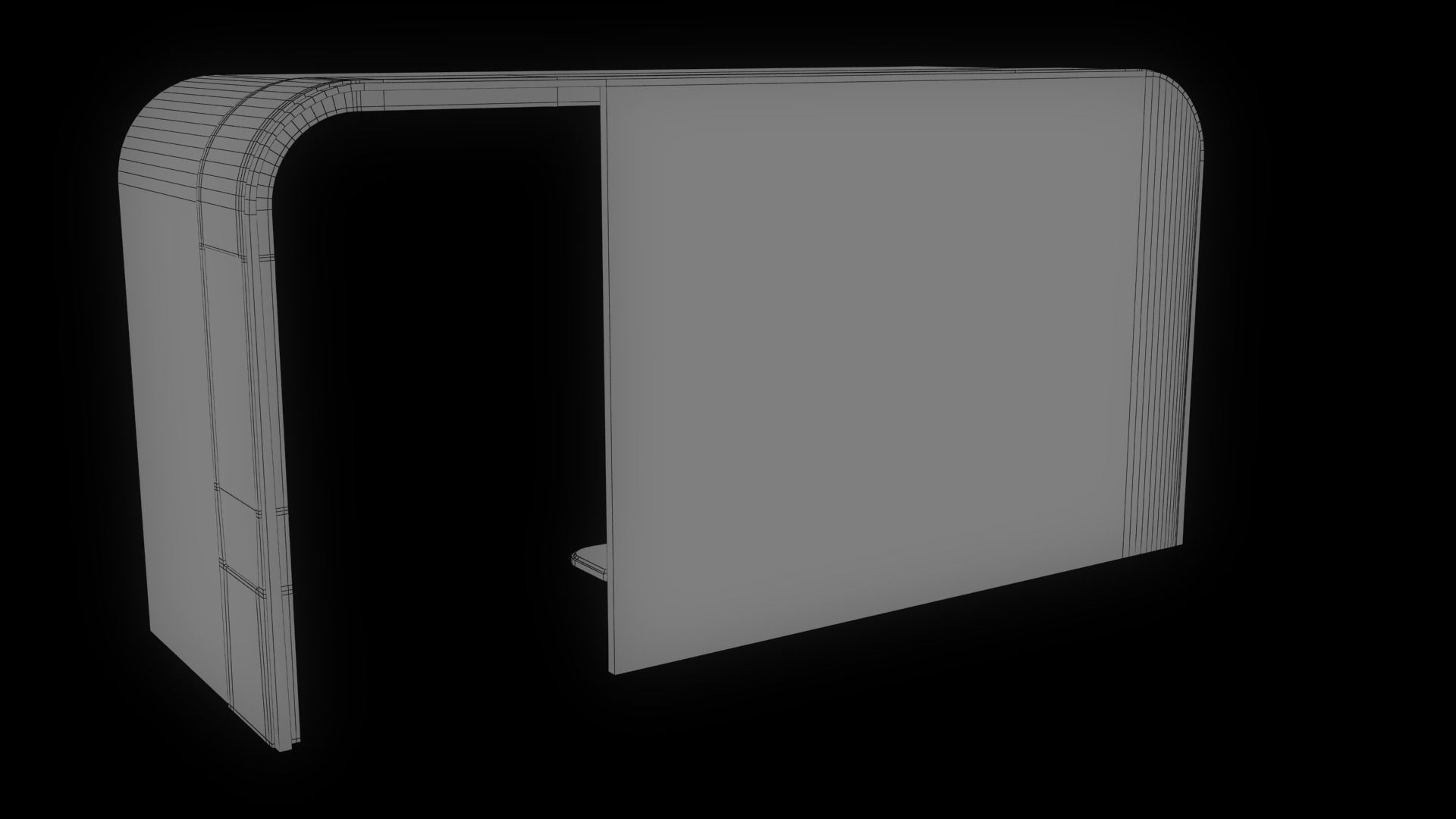 Modern Bus Stop Low-poly 3D model_18