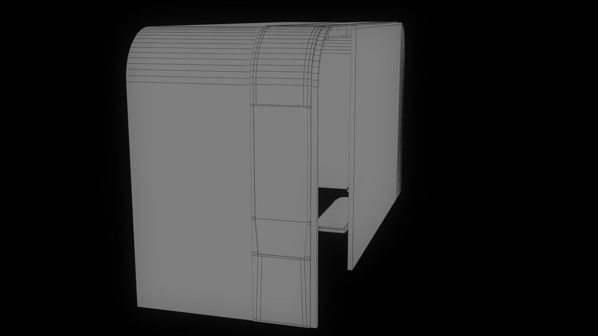 Modern Bus Stop Low-poly 3D model_19