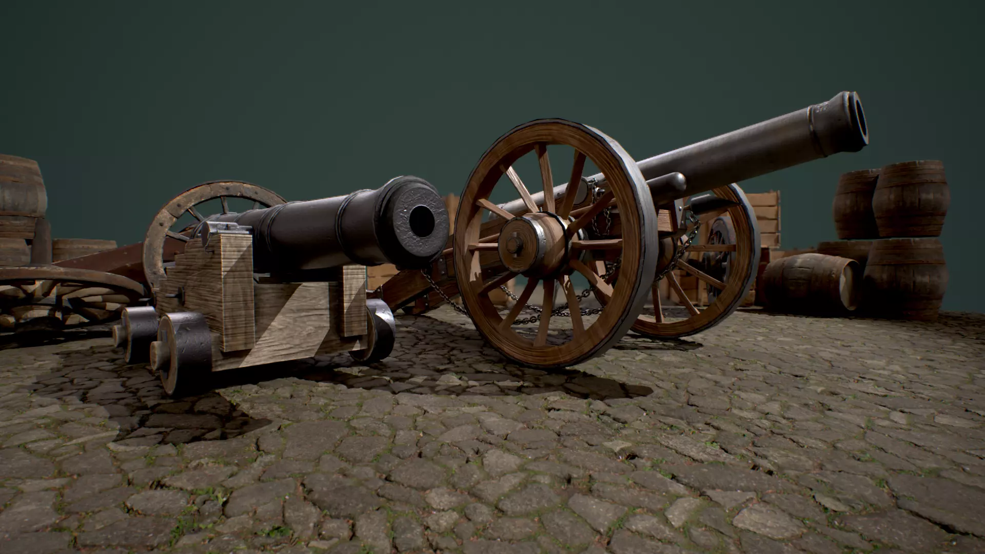 Cannon two cannons 3D Model Collection_0