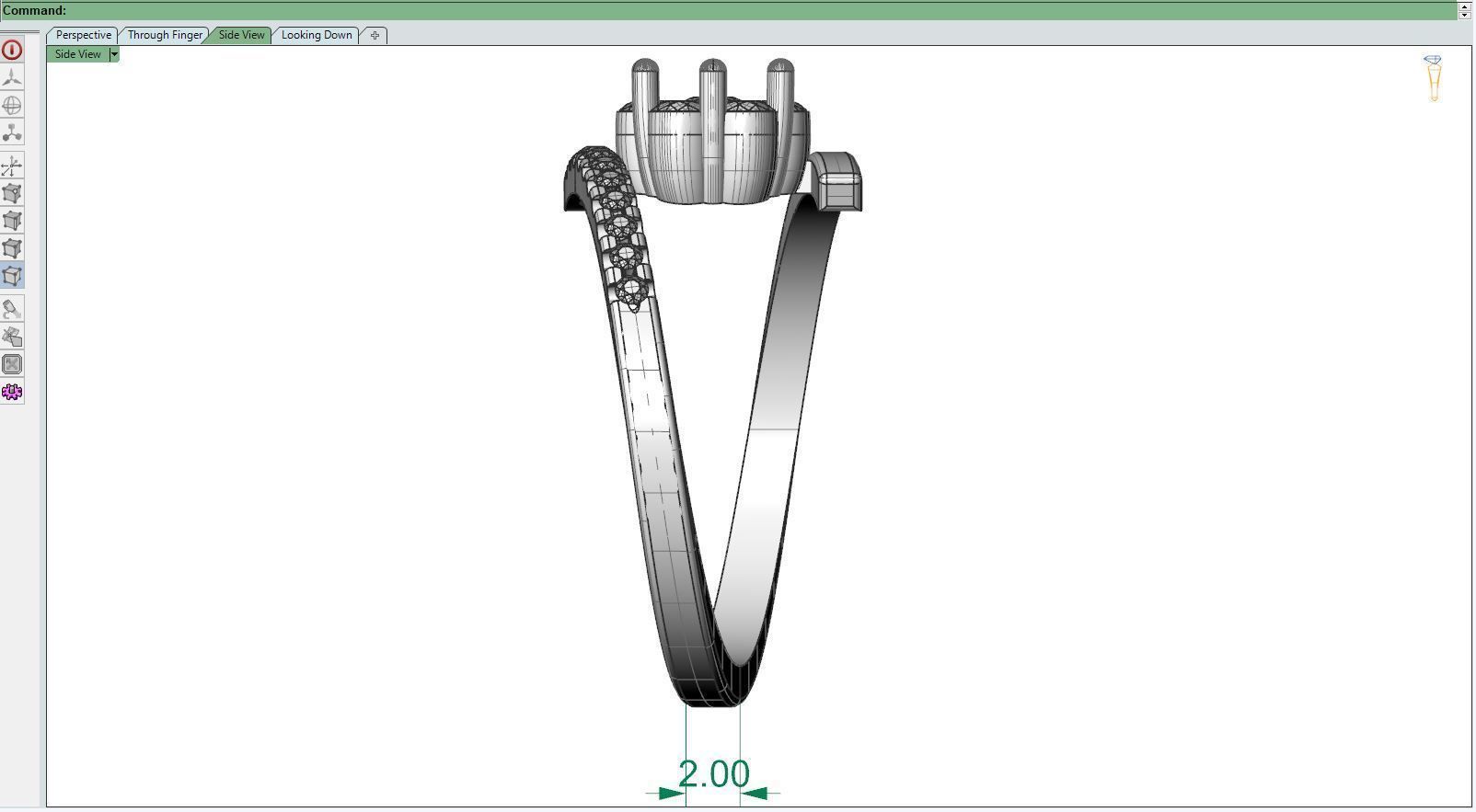 Diamond ring F2 3D print model_12