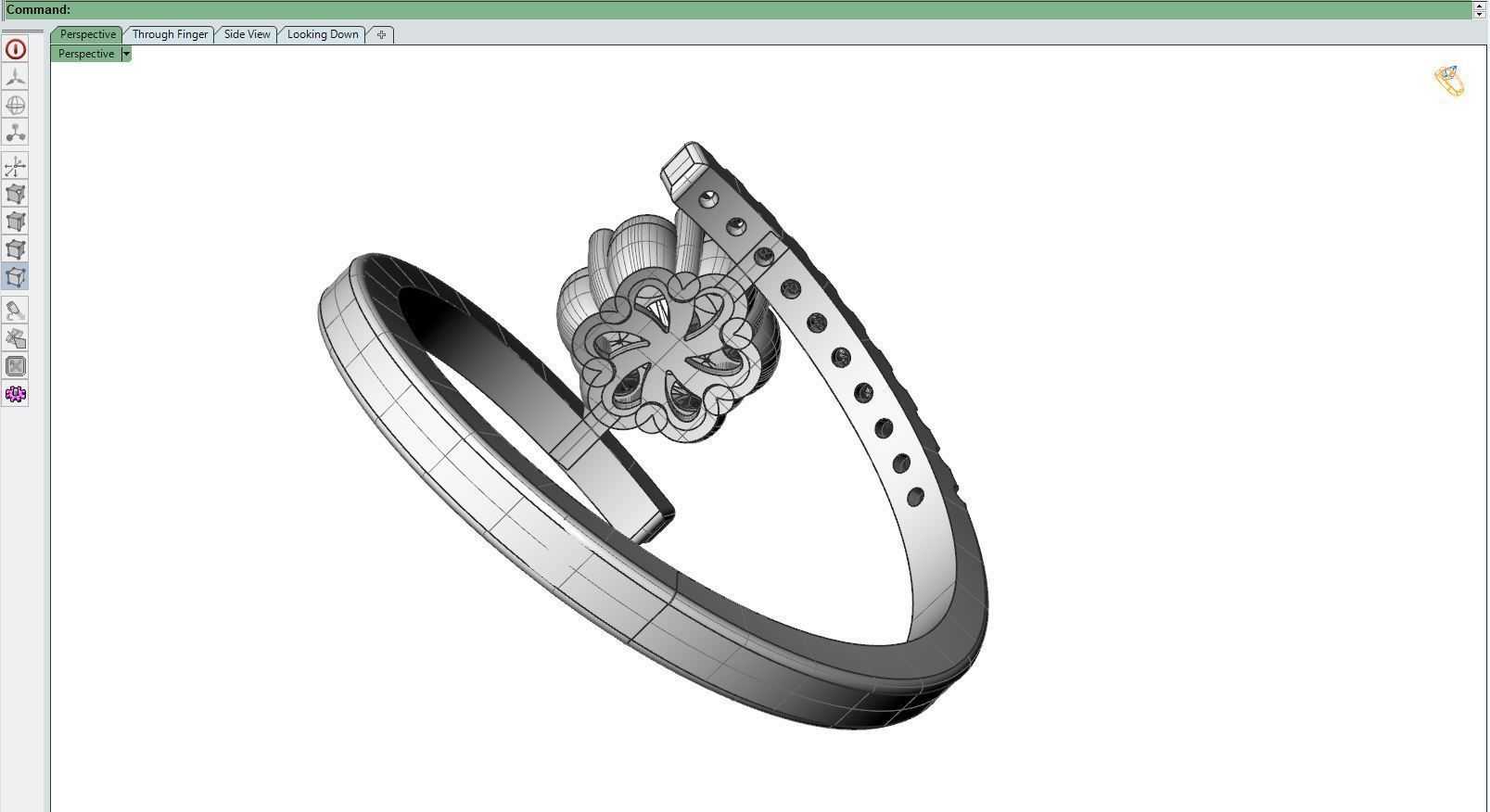 Diamond ring F2 3D print model_13
