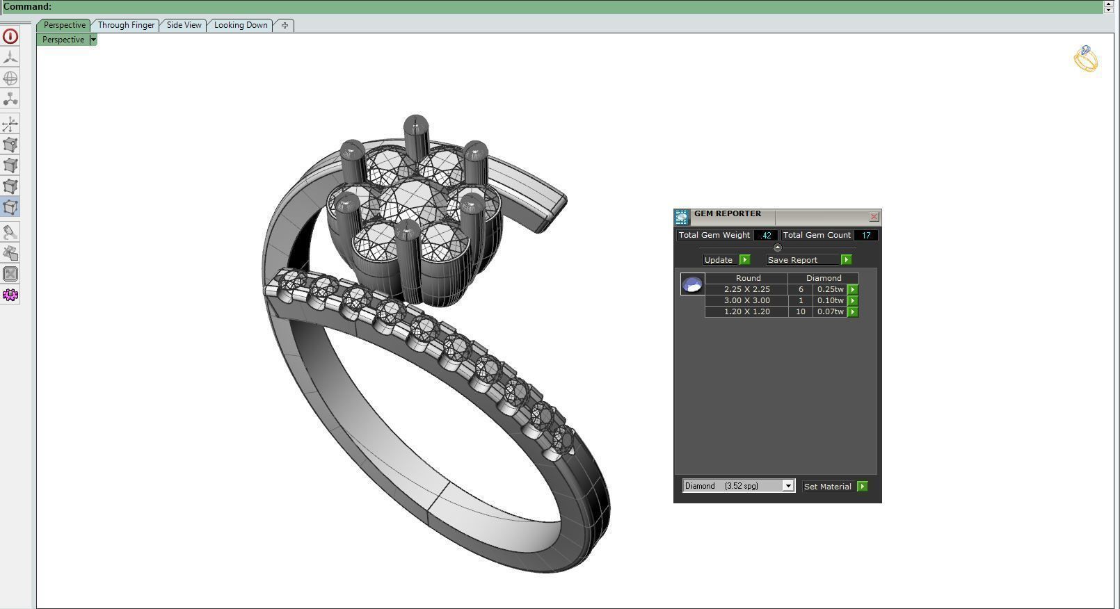 Diamond ring F2 3D print model_14