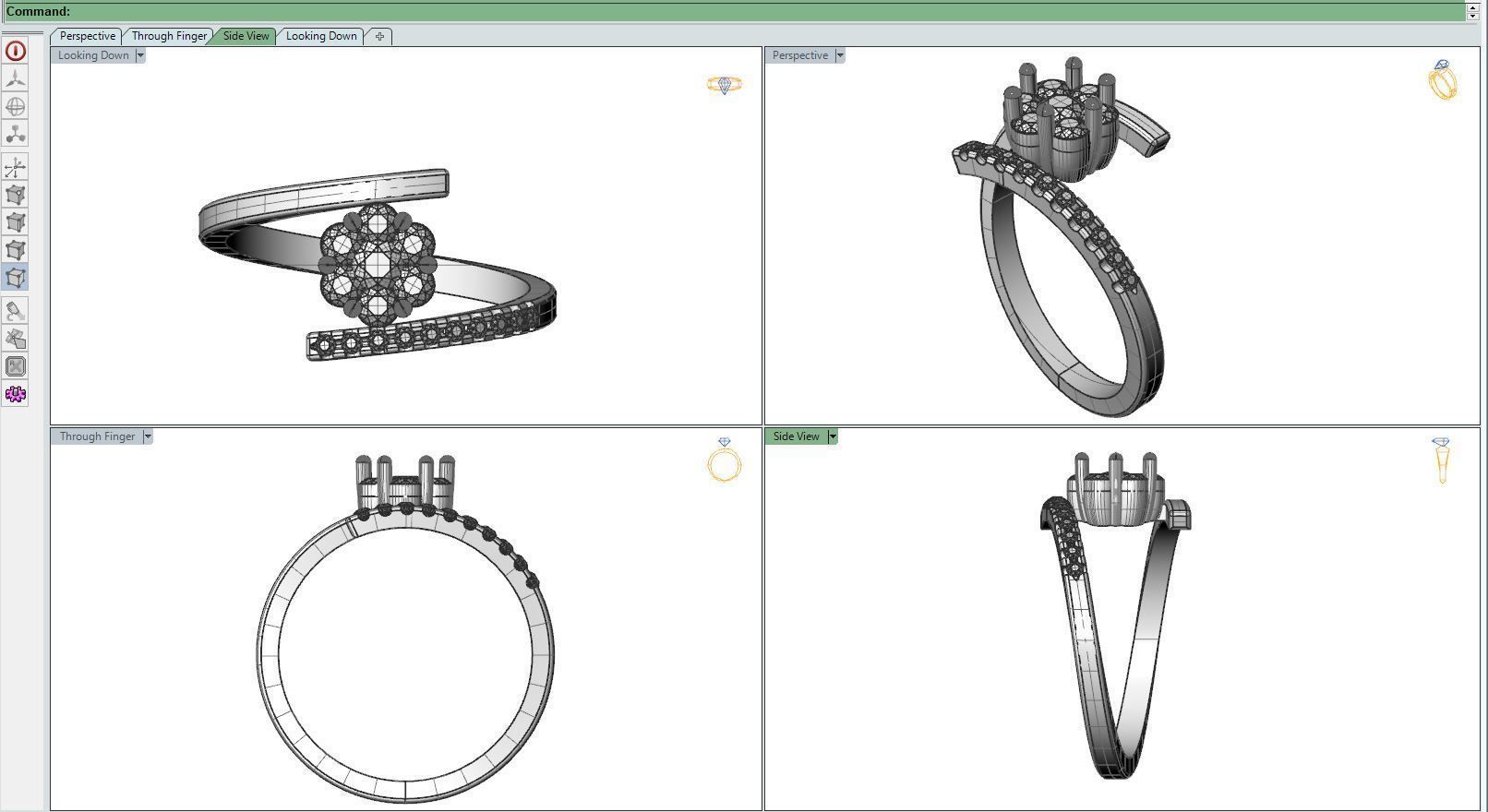 Diamond ring F2 3D print model_9