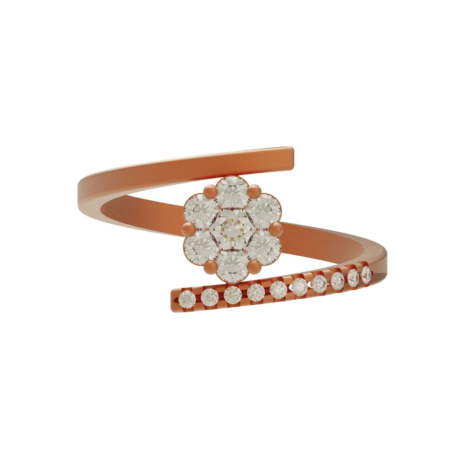 Diamond ring F2 3D print model_1