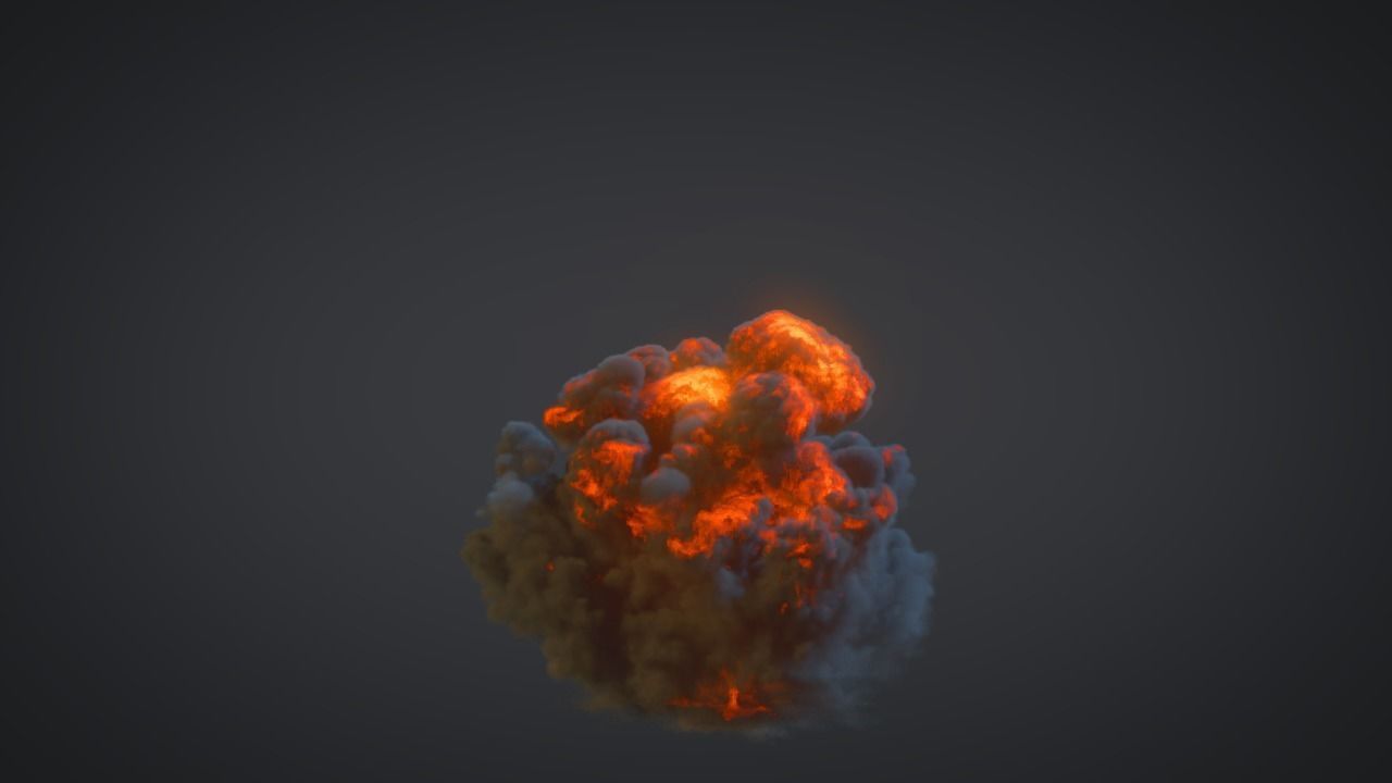 Explosion smoke cloud 3D model_28