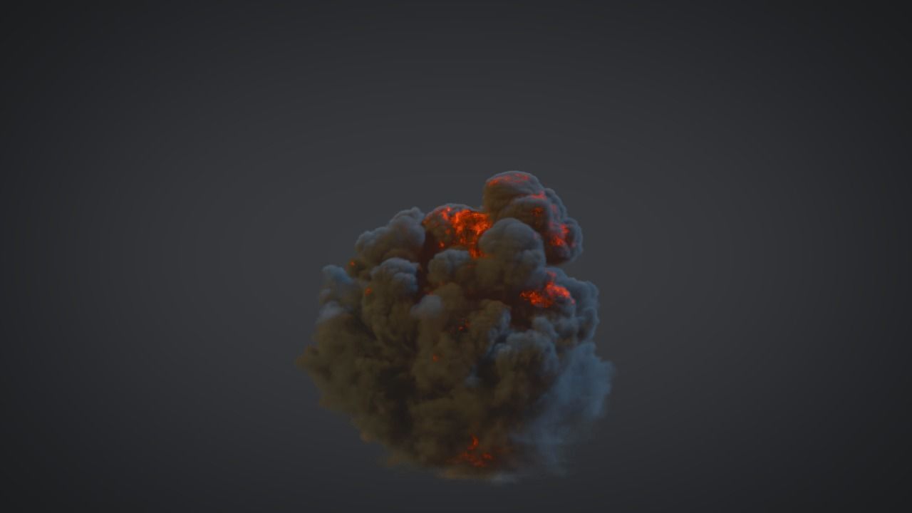 Explosion smoke cloud 3D model_35