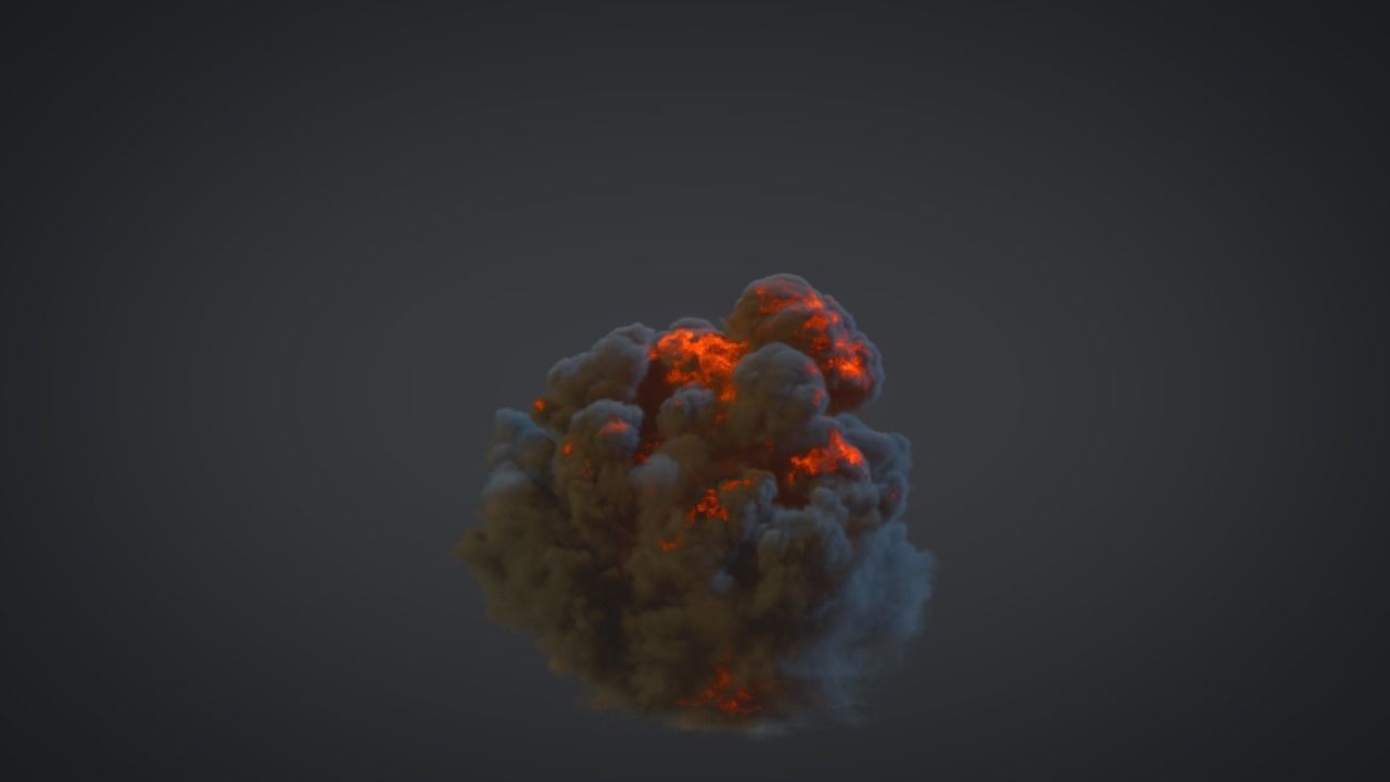 Explosion smoke cloud 3D model_33