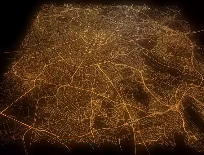 Streets Railroad and car roads Brussels Belgium