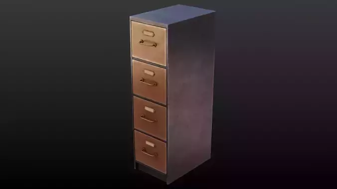 Filing Cabinet Low-poly 3D model