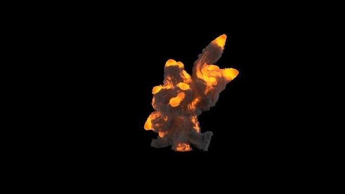 Explosion 2 flames 3D model