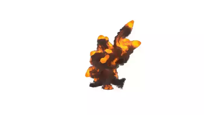 Explosion 2 flames 3D model