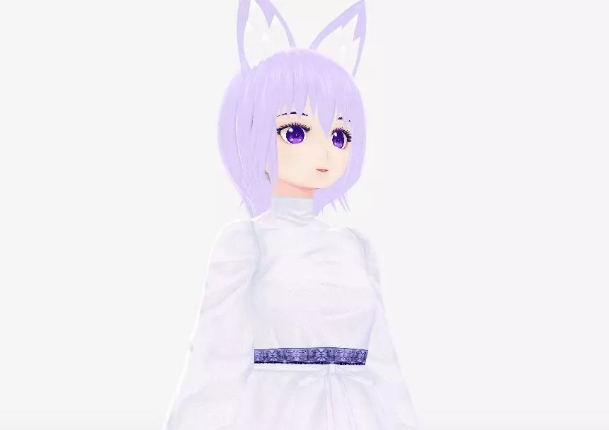 cute anime girl character Low-poly 3D model
