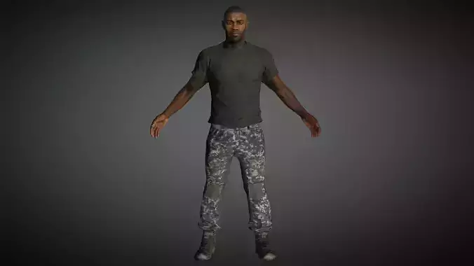 AAA Realistic Male Character 02 Low-poly 3D model