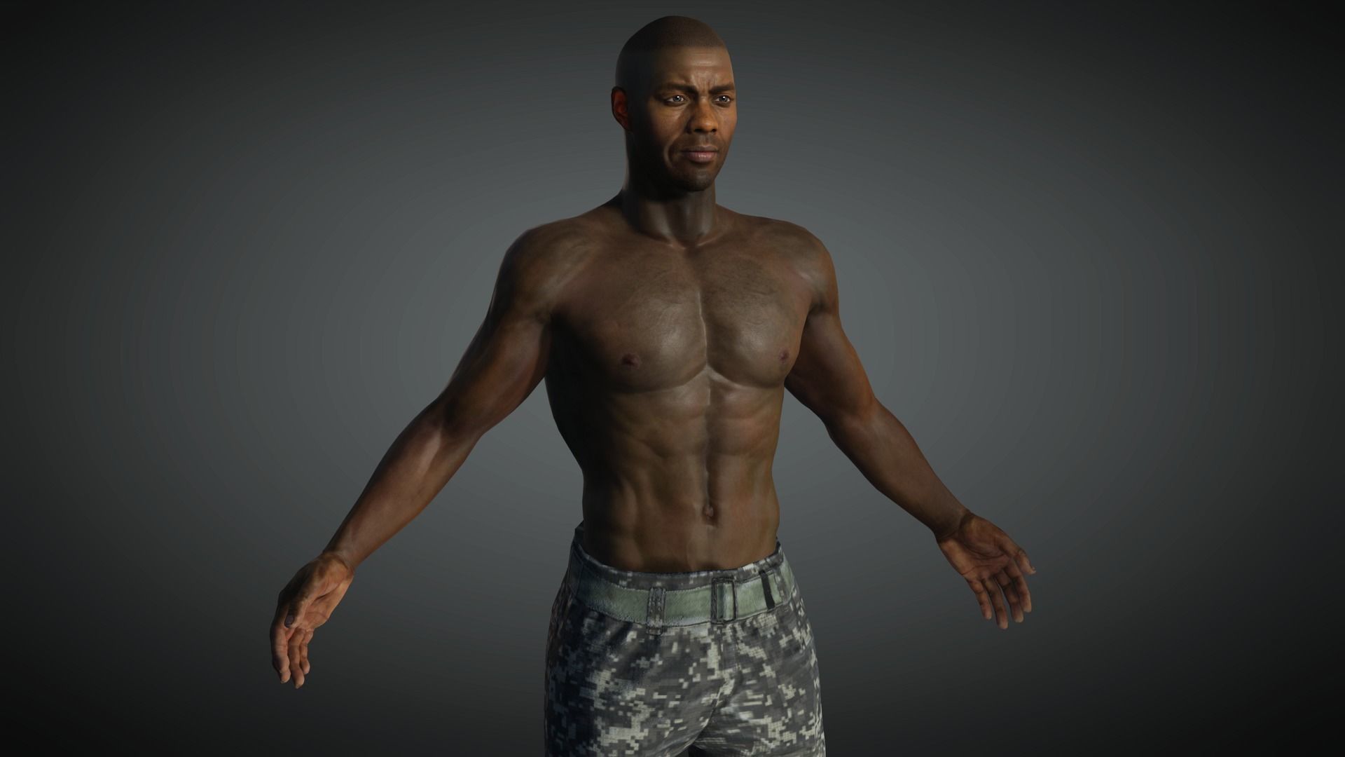 AAA Realistic Male Character 02 Low-poly 3D model_7