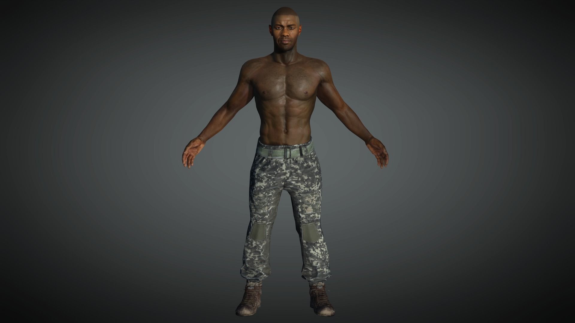 AAA Realistic Male Character 02 Low-poly 3D model_1
