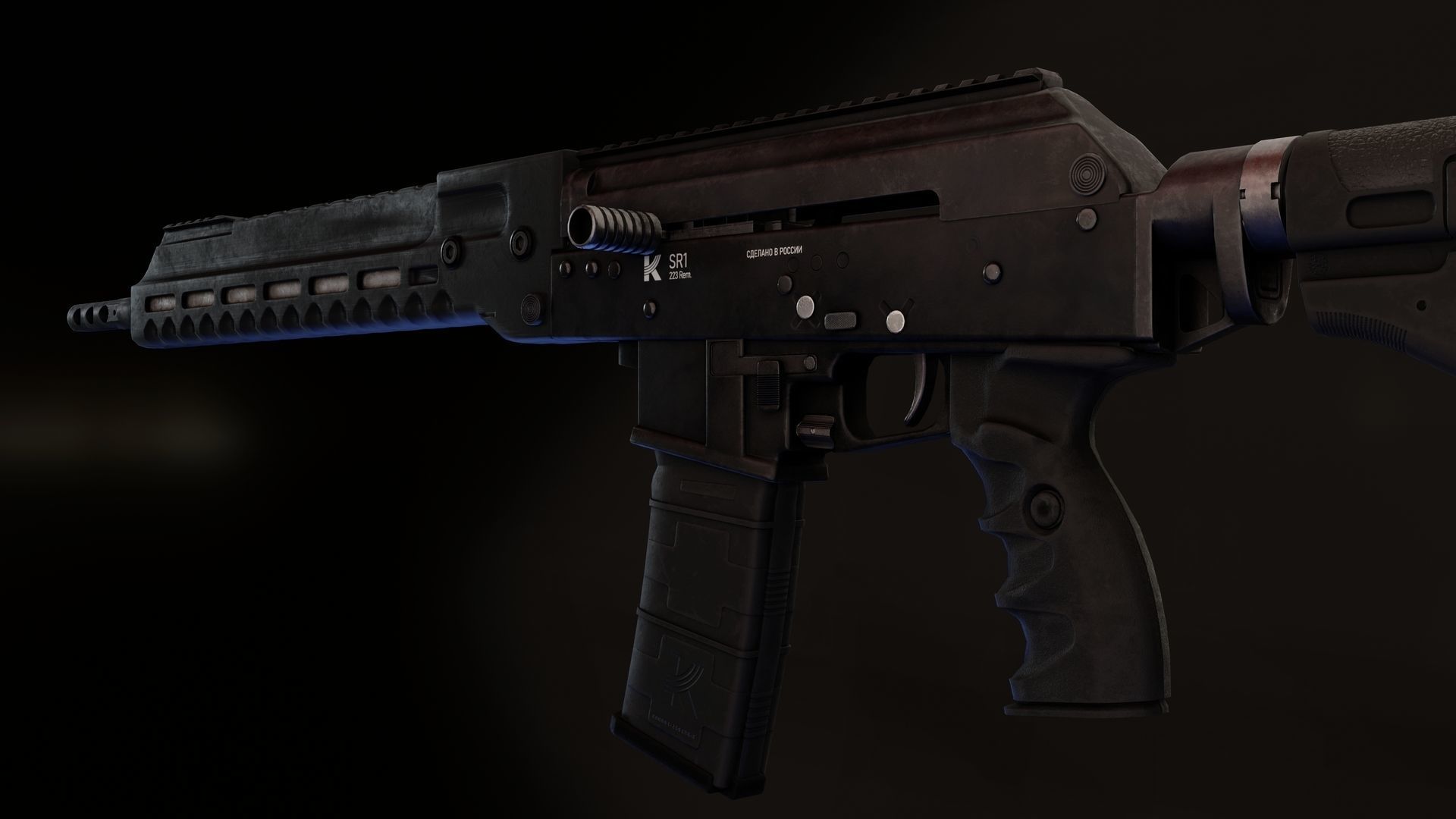 Kalashnikov SR1 Low-poly 3D model_3