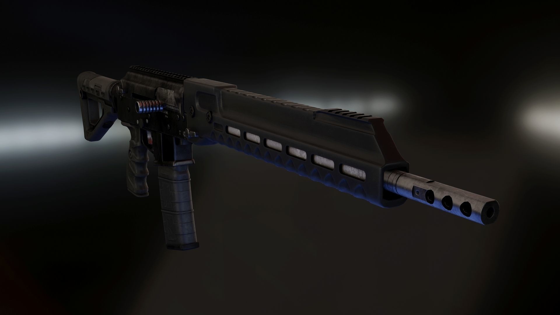 Kalashnikov SR1 Low-poly 3D model_6