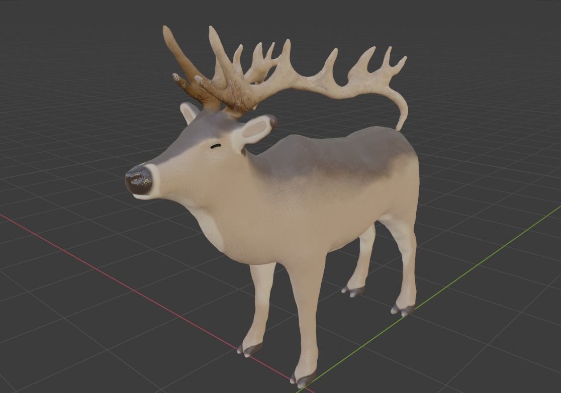 Elk Model Rigged 3D model_4