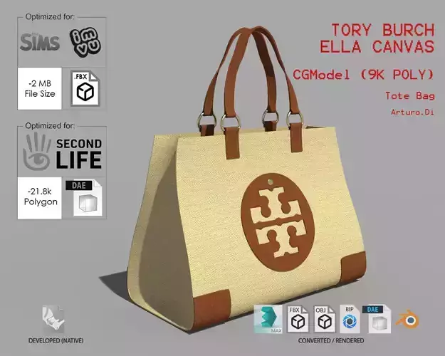 Tory Burch Ella Canvas Tote Bag