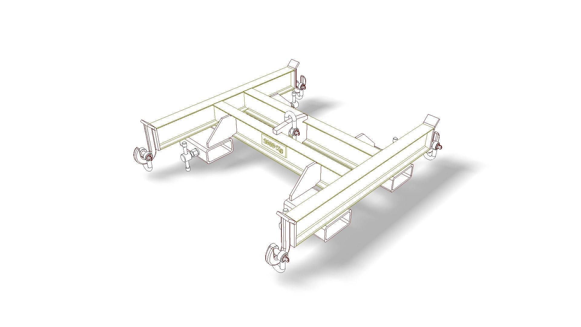BIG-BAG ATTACHMENT FOR FORKLIFT BLADES Low-poly 3D model_6