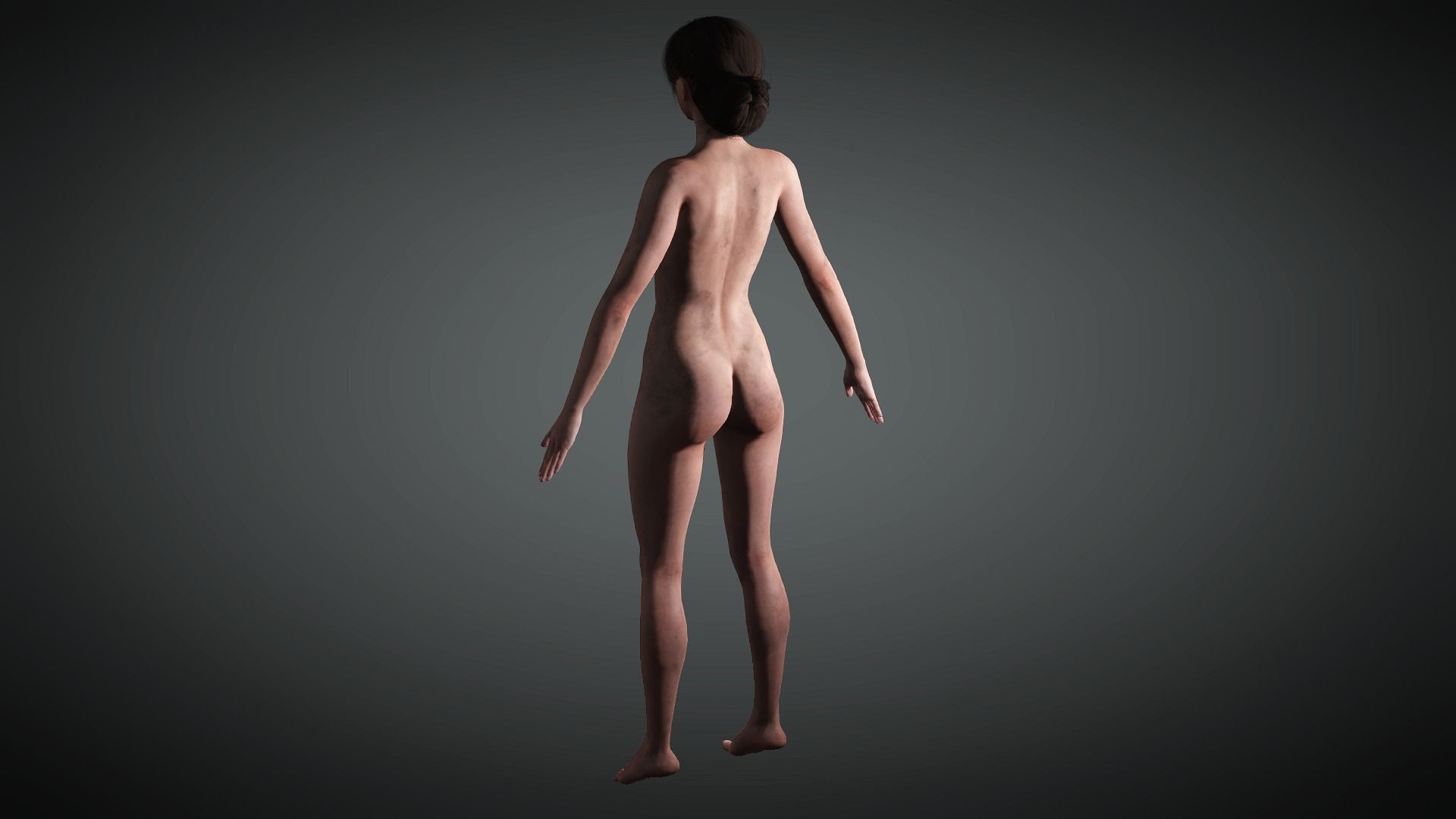 AAA Medieval Female Character 01 Low-poly 3D model_7