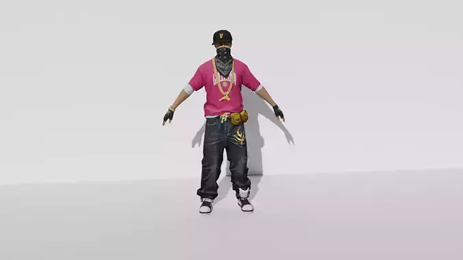 Free Fire Hip Hop 3d model Low-poly 3D model