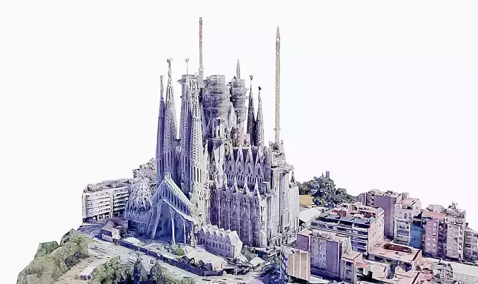 Sagrada Familia Low-poly 3D model