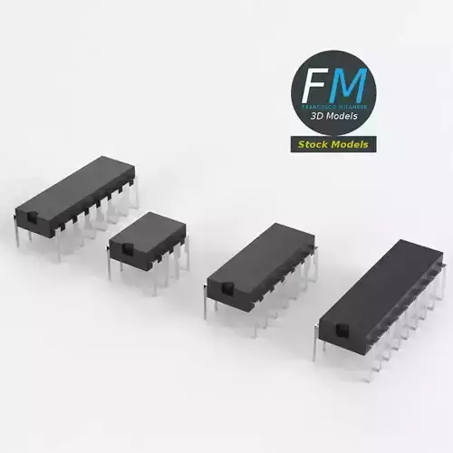 Integrated circuits chips 3D model