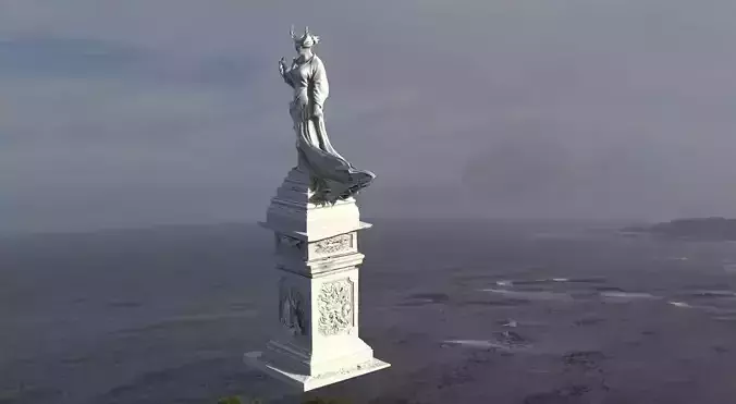 Fallen Angel statue on stand