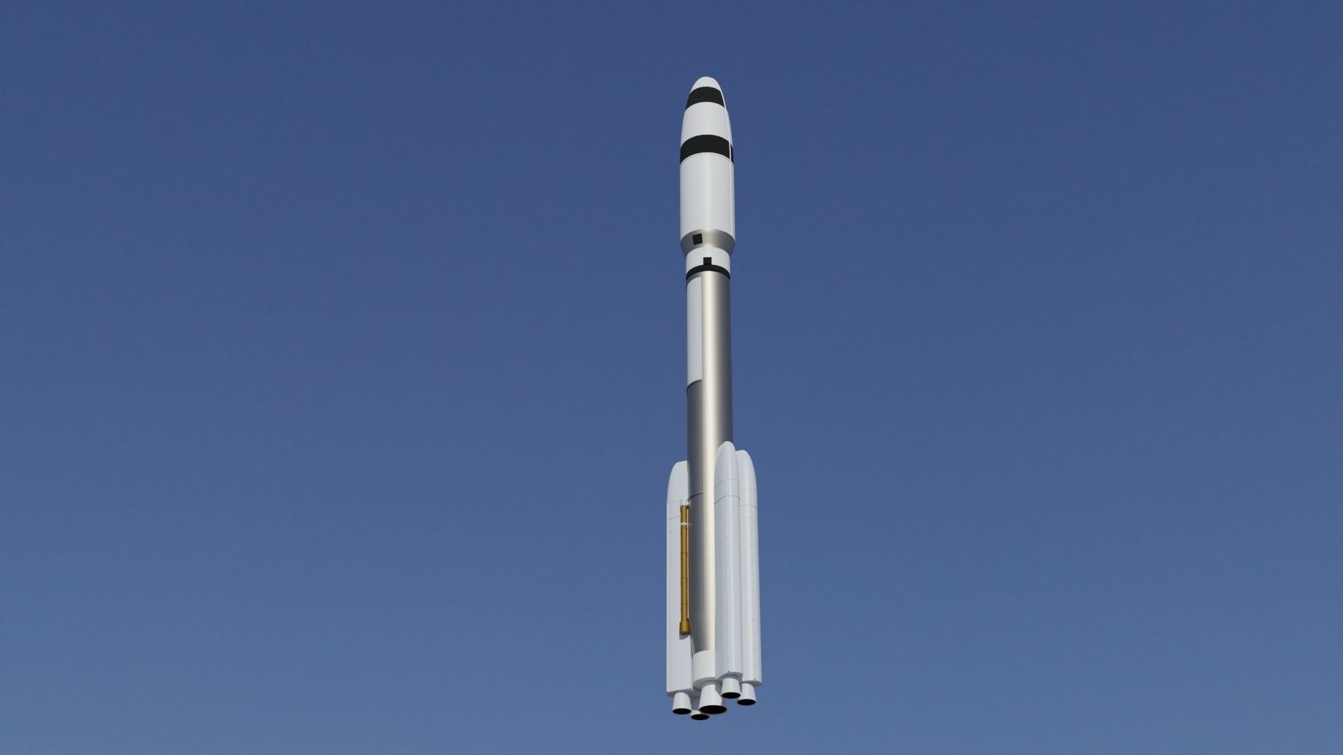 Missile rocket in sky Low-poly 3D model_14
