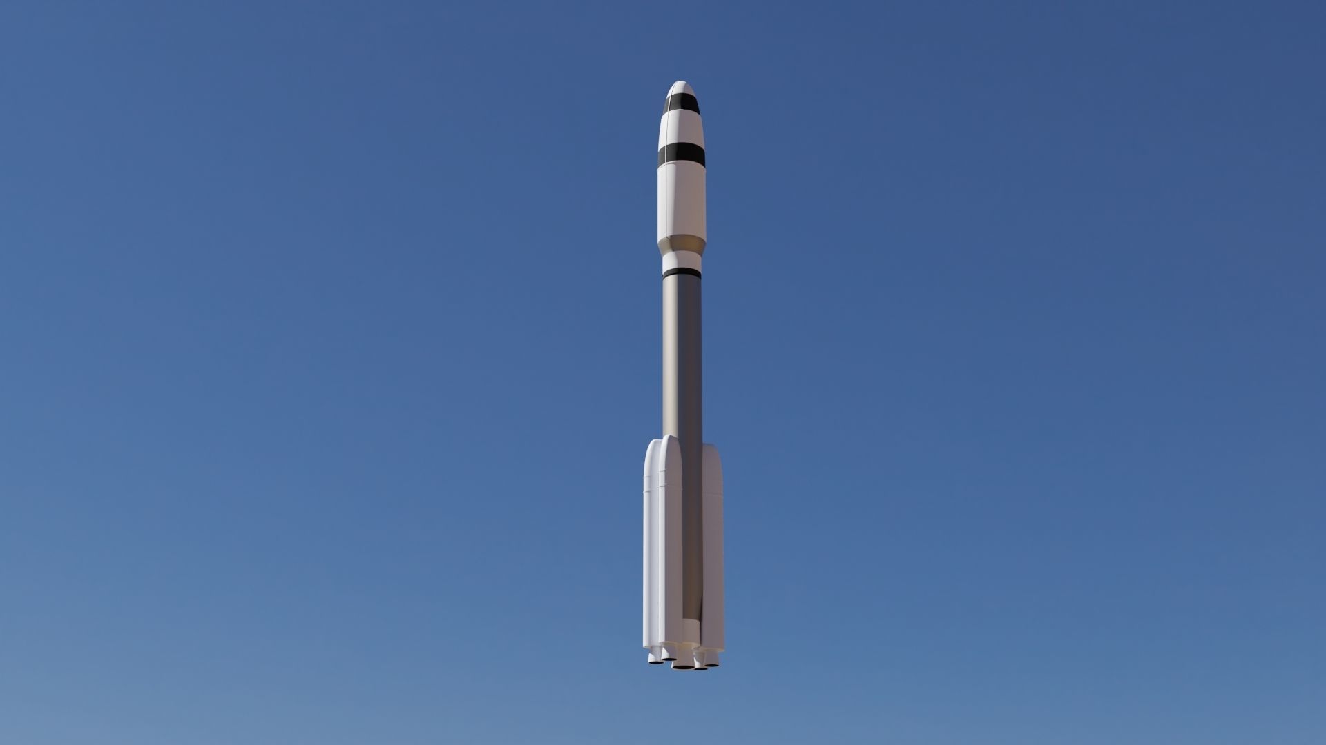 Missile rocket in sky Low-poly 3D model_4