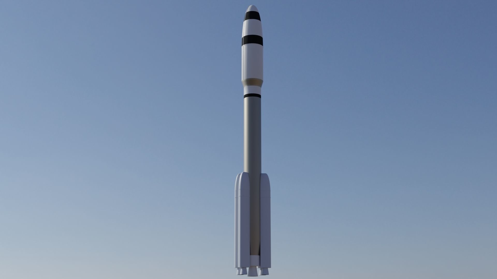 Missile rocket in sky Low-poly 3D model_16