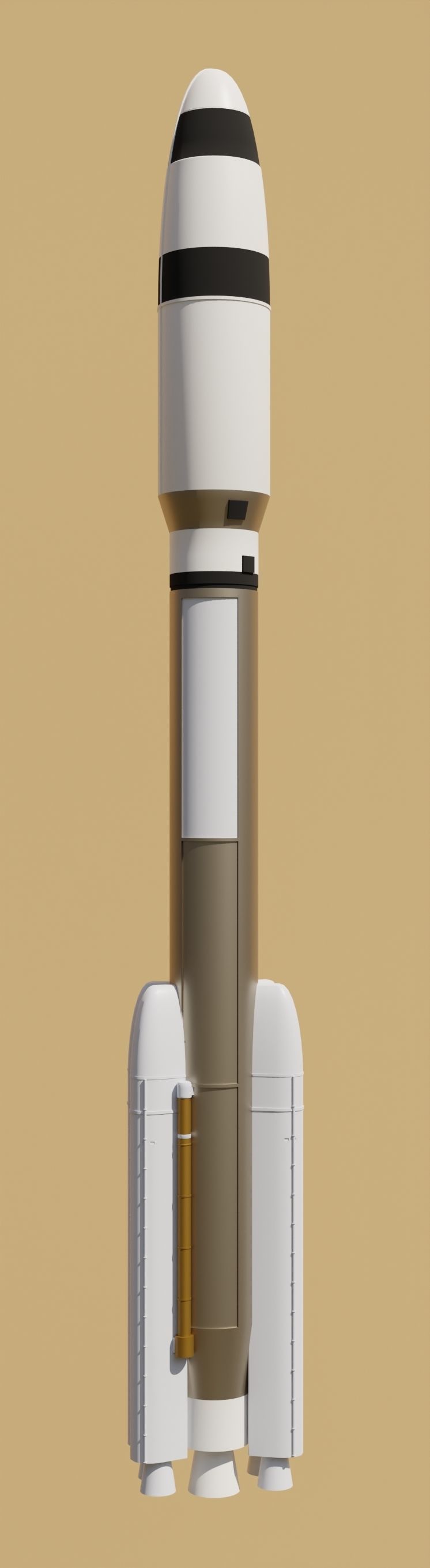 Missile rocket in sky Low-poly 3D model_12